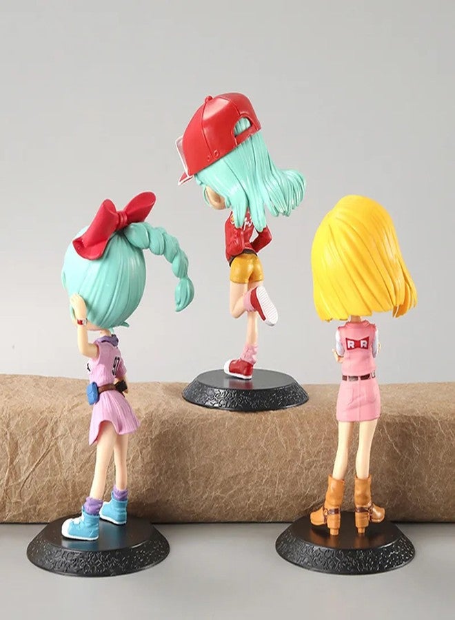AUGEN Bulma Set of 3 Action Figure Limited Edition for Car Dashboard, Decoration, Cake, Office Desk & Study Table (13cm)(Pack of 3) - Image 4